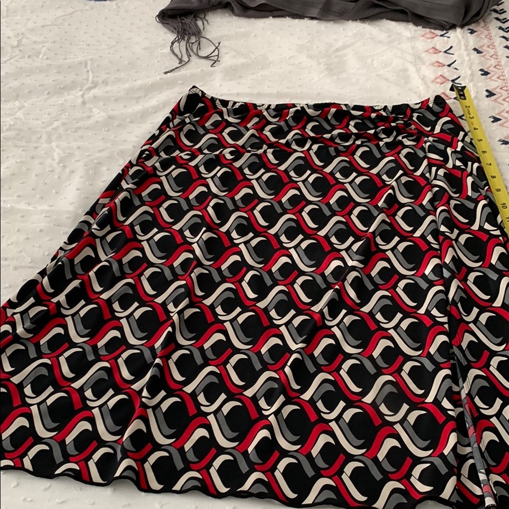 Red and Black and White Patterned skirt